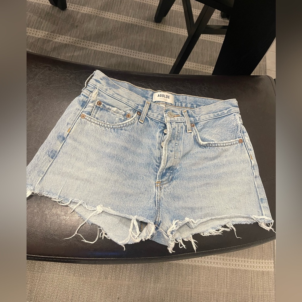 Agolde denim button fly Parker shorts 26 - Picture 1 of 6